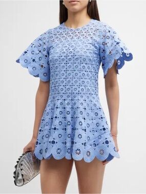 Jonathan Simkhai Periwinkle Blue Crochet Mini Dress